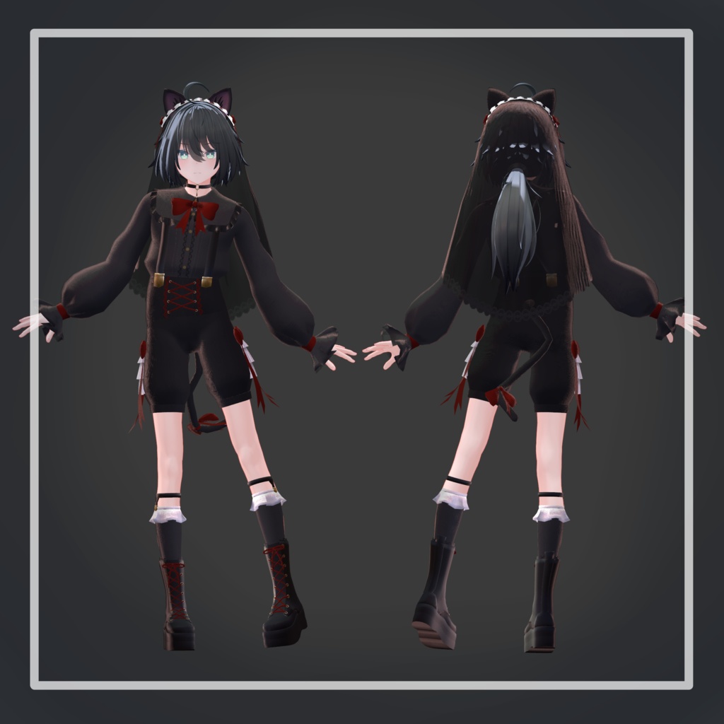 【+Head対応】black cat