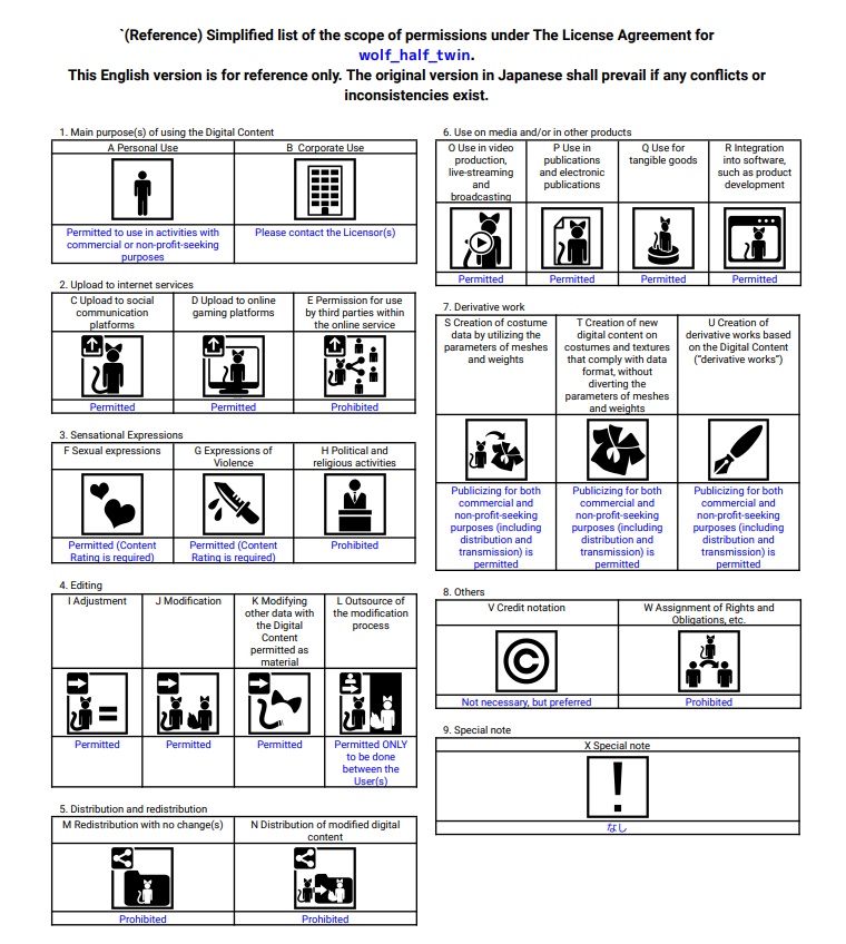 wolf half twin【15アバター対応】