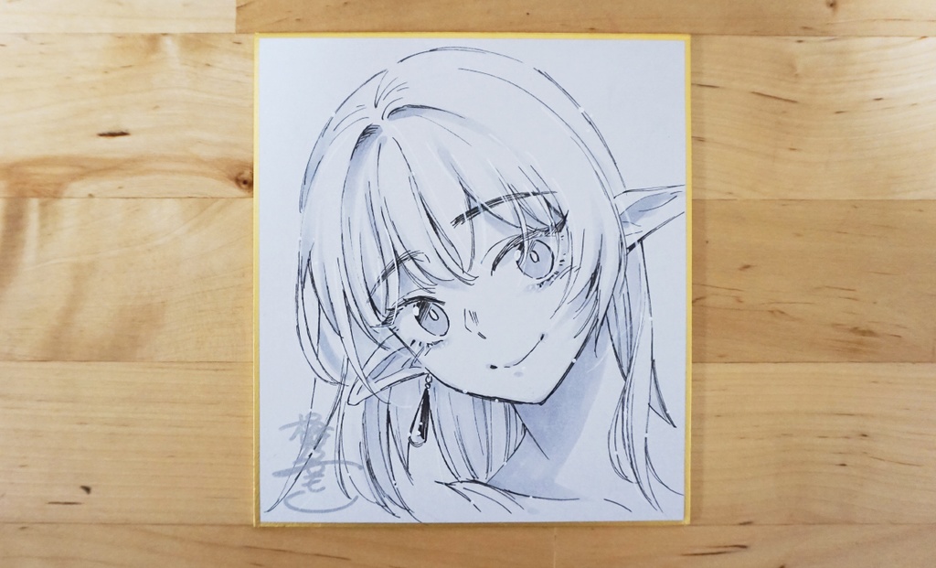 直筆ミニ色紙