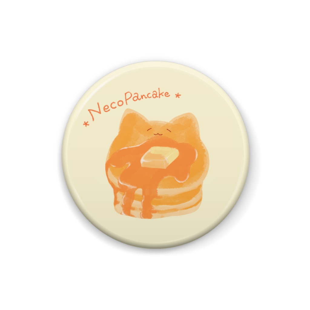 ねこぱんけーき　缶バッジ