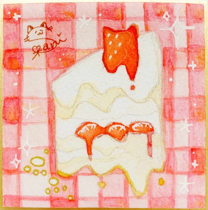 【原画色紙】ショートケーキ
