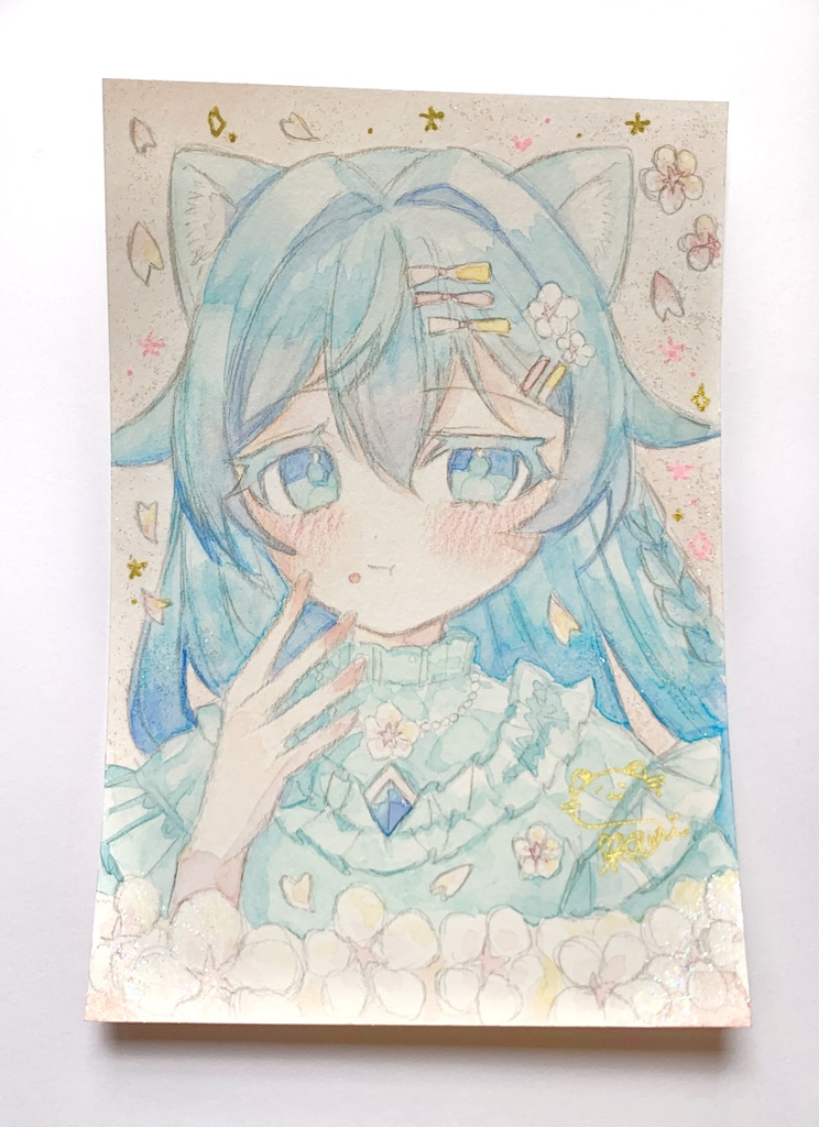 【原画】ポストカード(桜.らぴすちゃん)