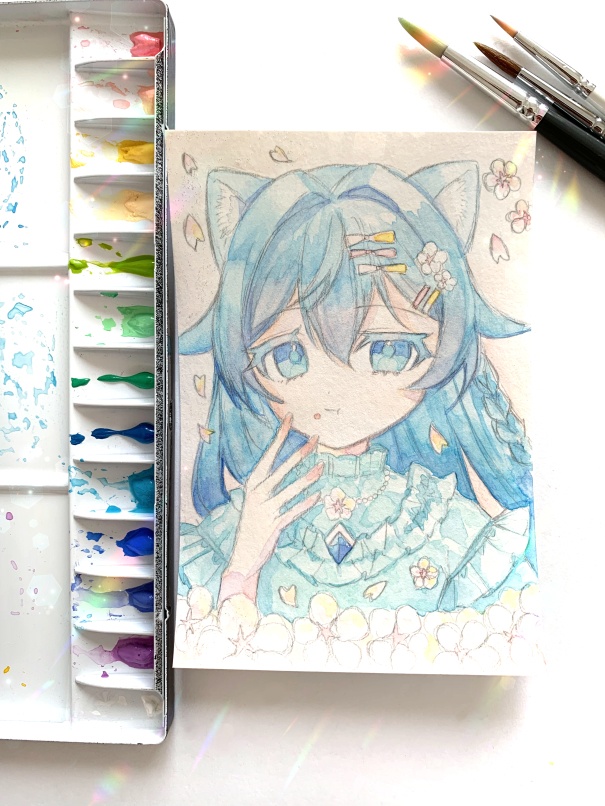 【原画】ポストカード(桜.らぴすちゃん)