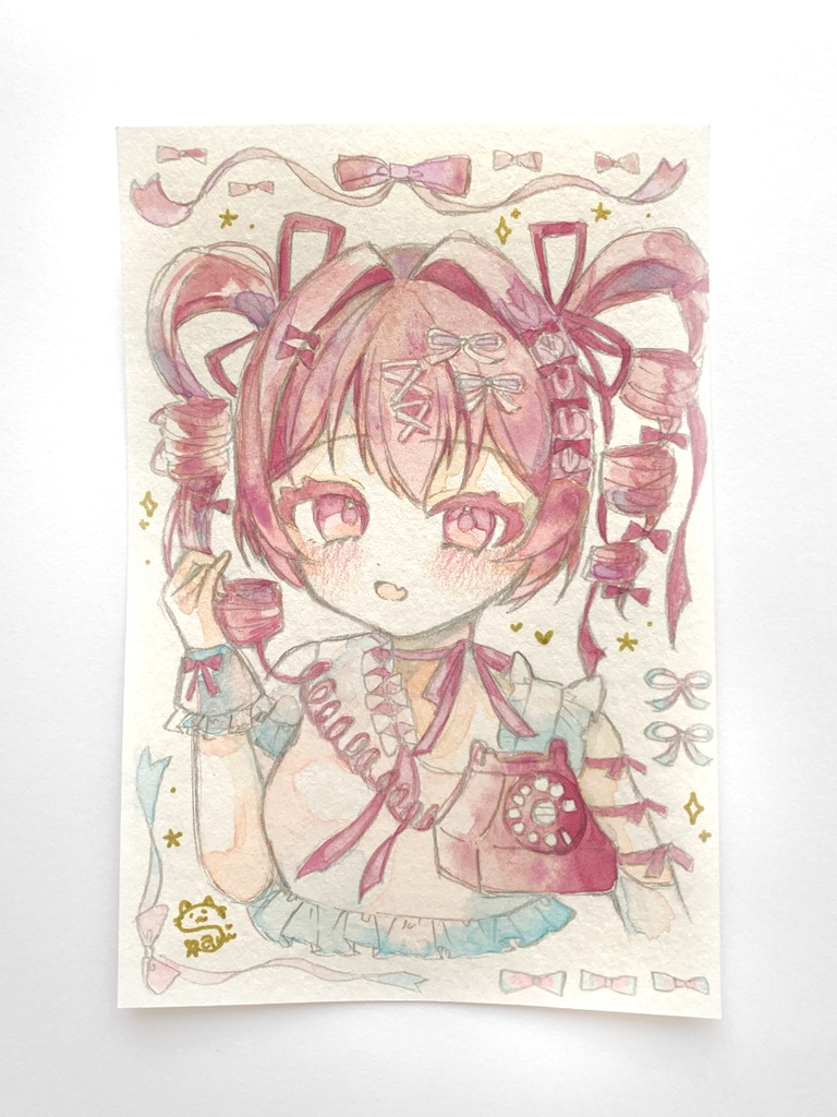 【原画】ポストカード(受話器ちゃん)