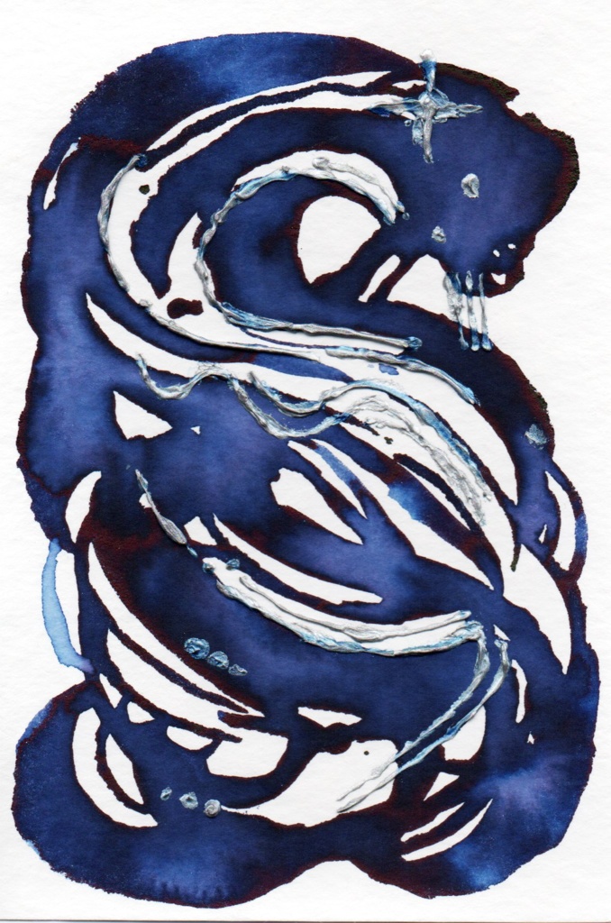 抽象画『紺藍の流転』