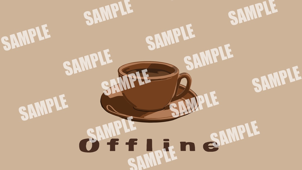 【配信素材】動くコーヒーの待機画面brown(ループ可/サンプル有り)