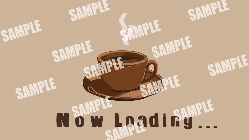 【配信素材】動くコーヒーの待機画面brown(ループ可/サンプル有り)