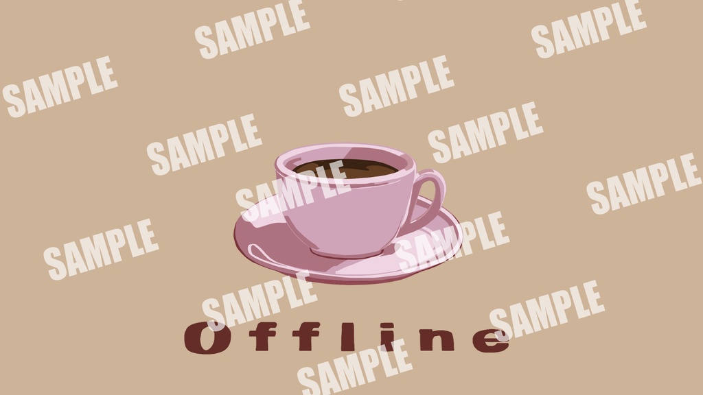 【配信素材】動くコーヒーの待機画面pink(ループ可/サンプル有り)