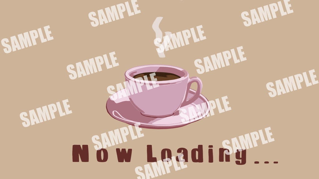 【配信素材】動くコーヒーの待機画面pink(ループ可/サンプル有り)
