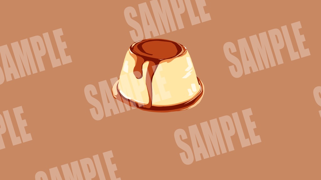 【配信・動画素材】左右に揺れるプリンの待機画面(ループ可/サンプル有り)