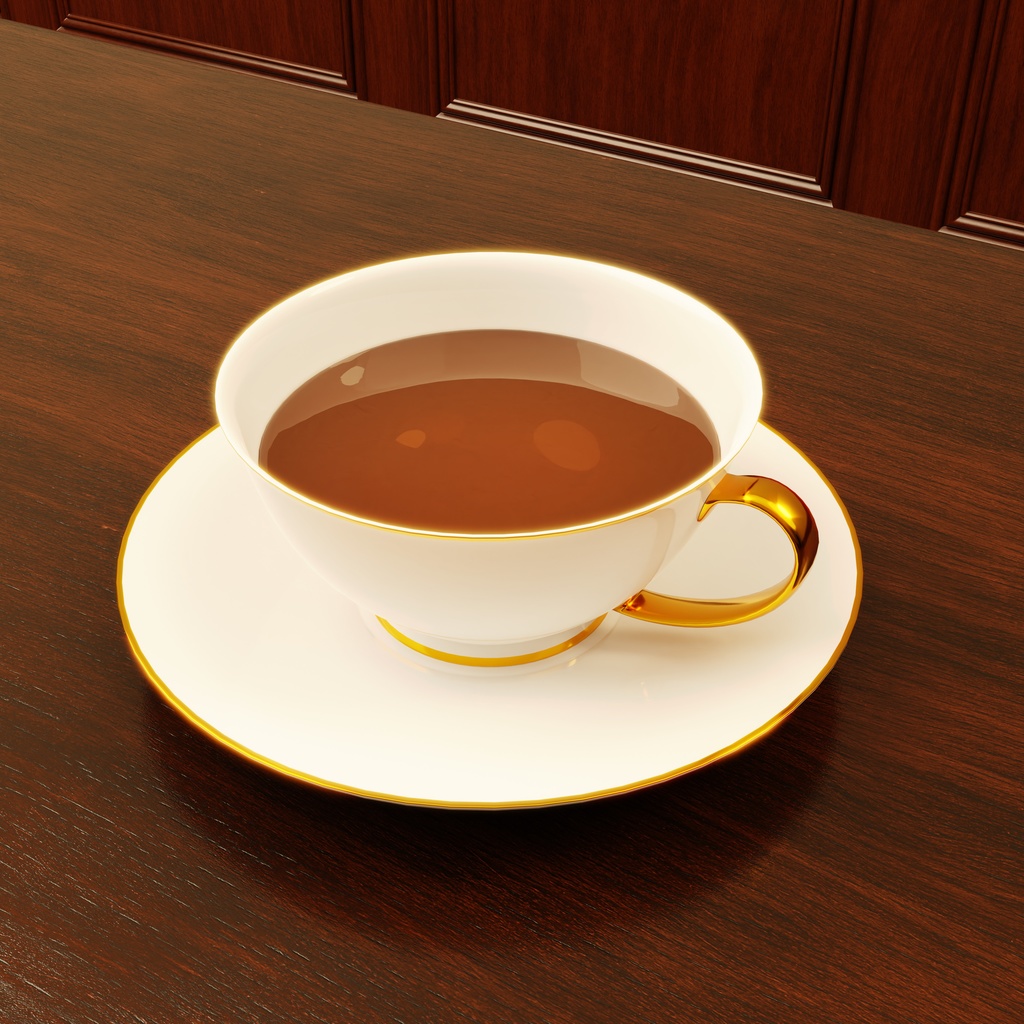 【無料配布】チョコケーキとティーカップ&ソーサーセット