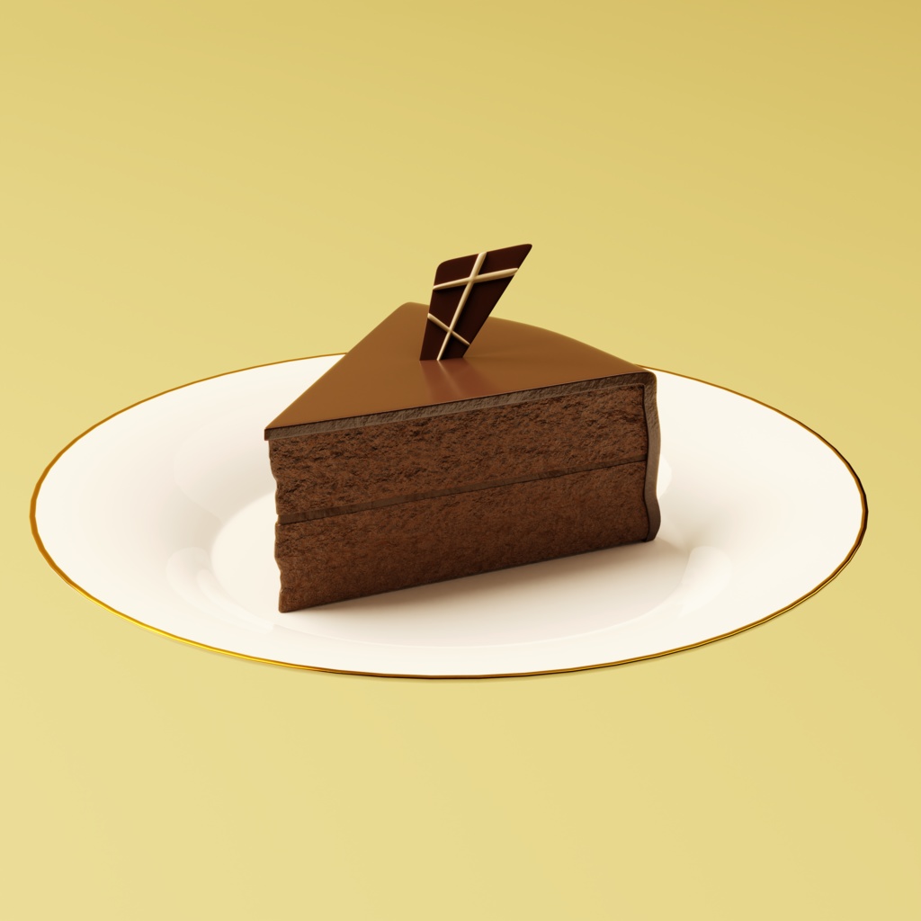 【無料配布】チョコケーキとティーカップ&ソーサーセット