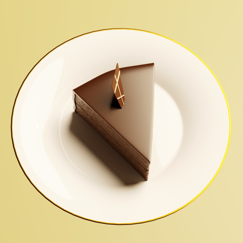 【無料配布】チョコケーキとティーカップ&ソーサーセット