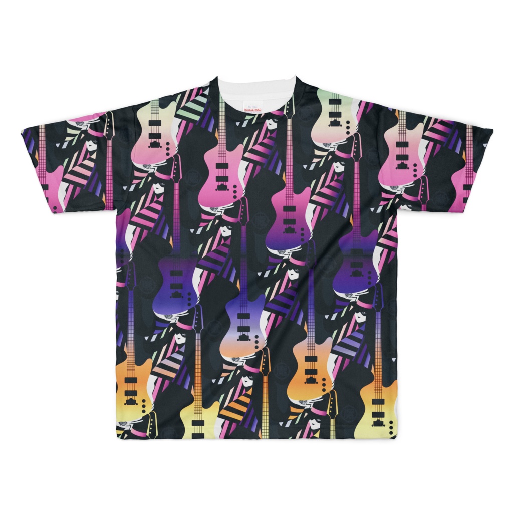 T-shirt "BASS HERO"パターン フルグラフィック MATSURI B