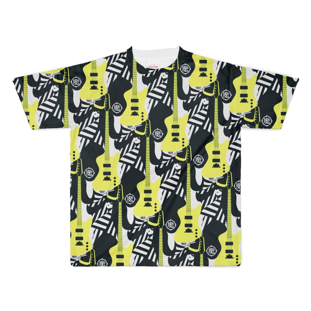 T-shirt "BASS HERO"パターン フルグラフィック WHYLBK