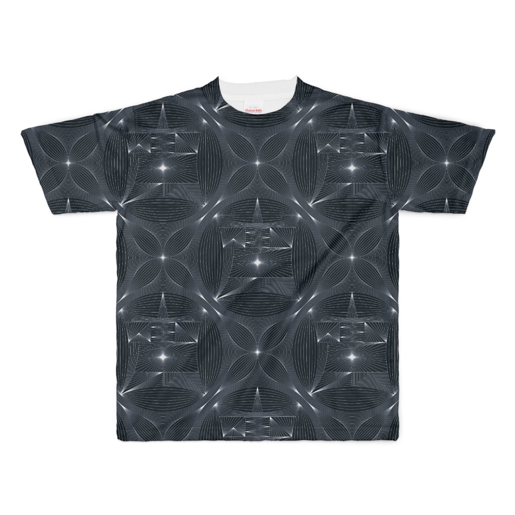 T-shirt "魔印 LINE PATTERN" フルグラフィック BKWH