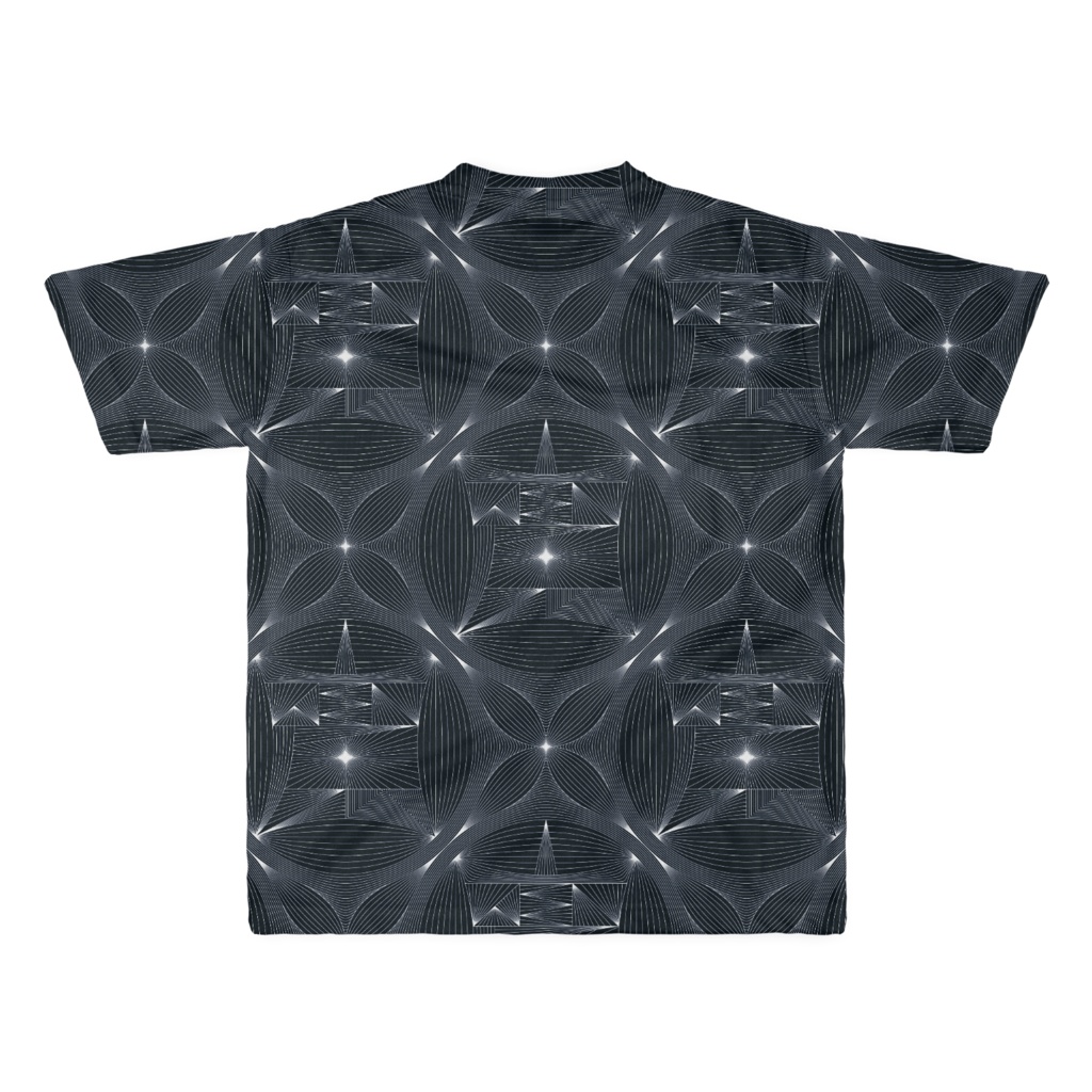 T-shirt "魔印 LINE PATTERN" フルグラフィック BKWH