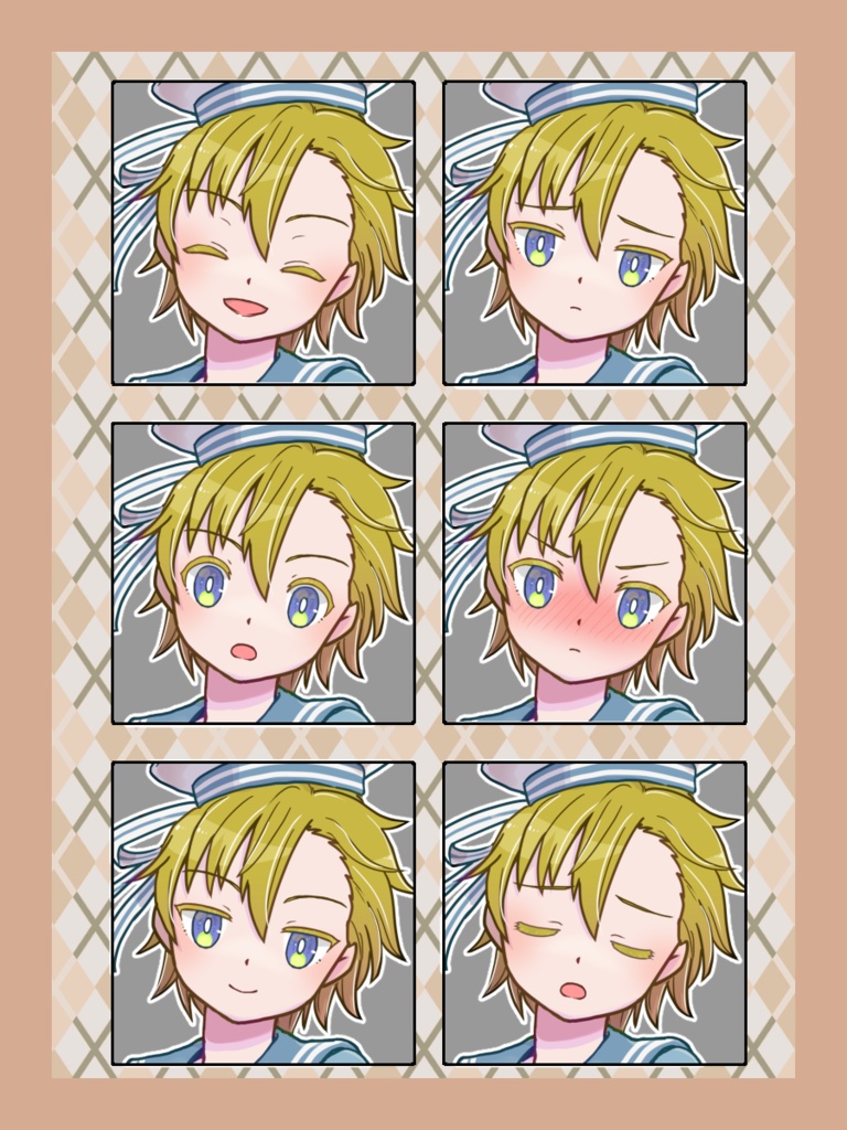 【PSD】セーラーさん立ち絵【顔パーツ15種】