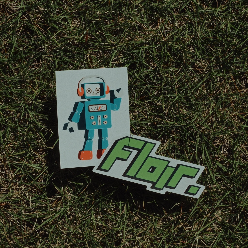 オリジナルステッカー（ロボット,flar.ロゴ）