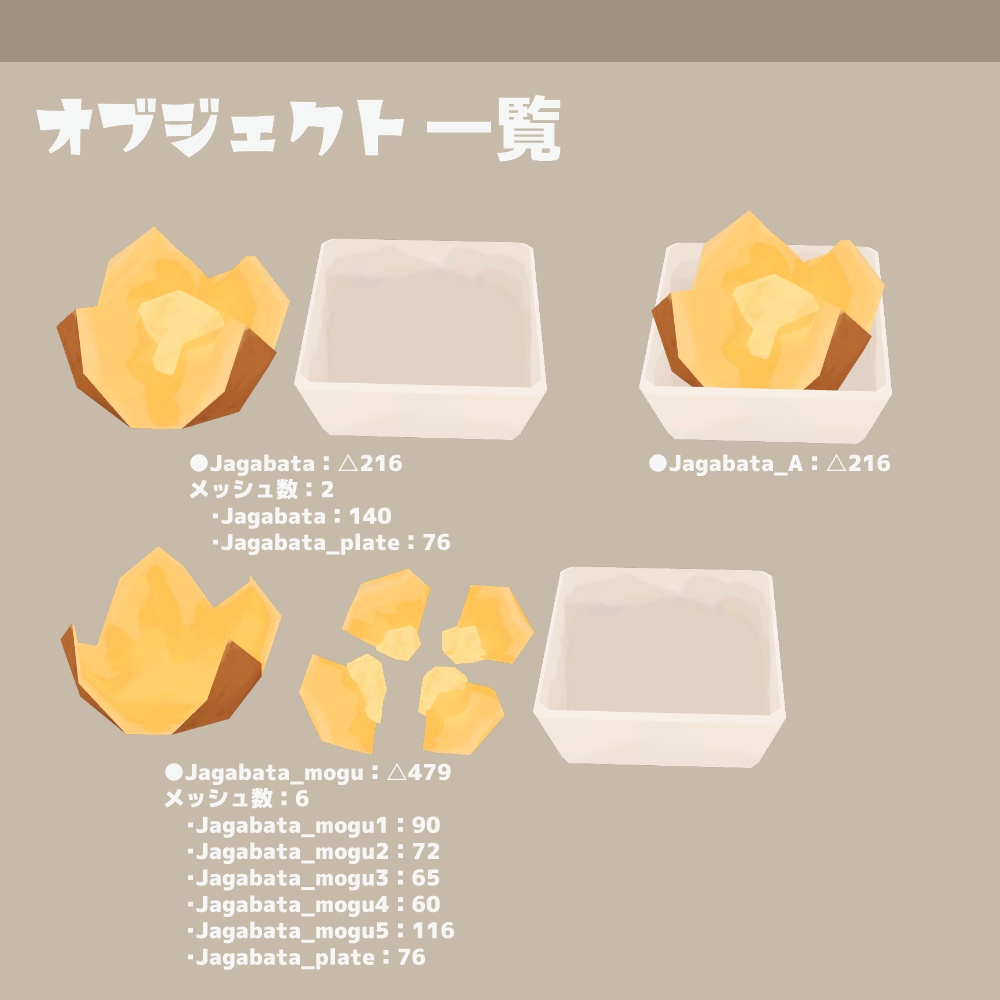 3Dモデル『じゃがバター』(ver.1.0.1)