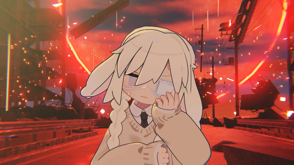 シンプル眼帯【5アバター対応】