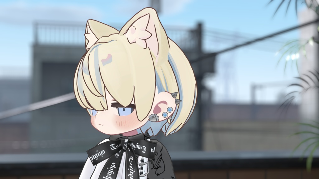 【髪型・小物セット】ピアス&耳かけヘア【9アバター対応】