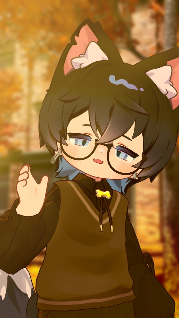 【髪型・小物セット】ピアス&耳かけヘア【9アバター対応】