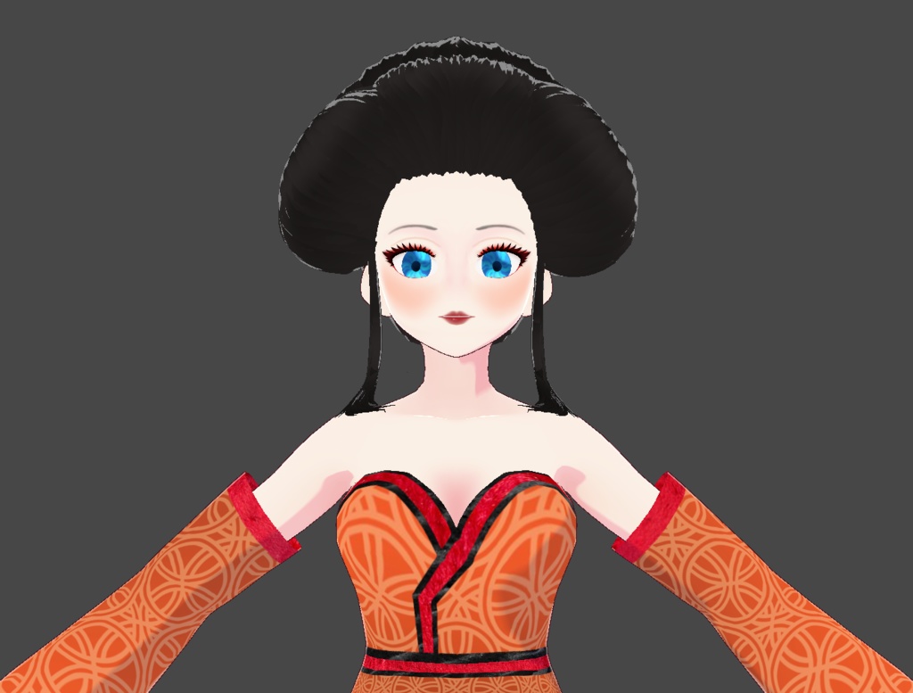 Geisha hairstyle for  vroid 