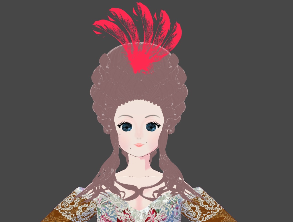 Rococo baroque hairstyle for Vroid 