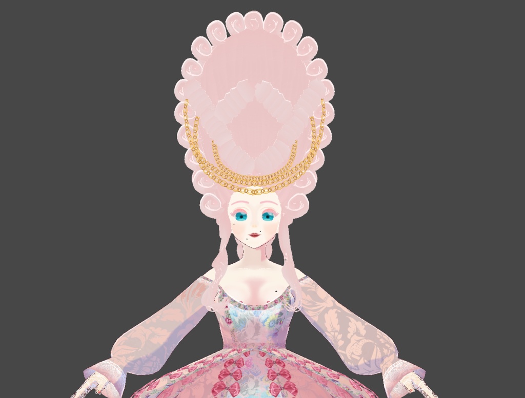 Marie Antoinette rococo hairstyle for vroid 