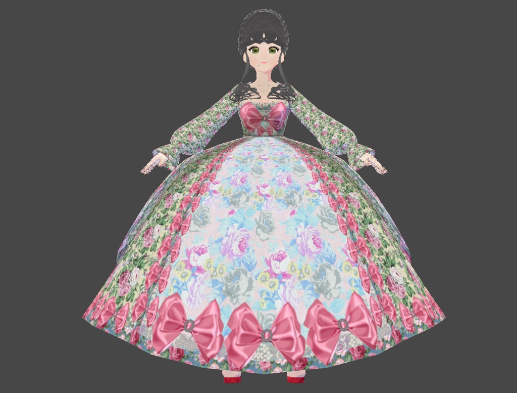 rococo baroque dress for vroid 