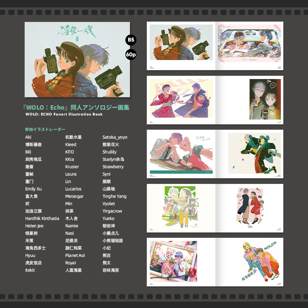 【非売品】WOLO 同人画集+パラパラ漫画+アニメ線画集