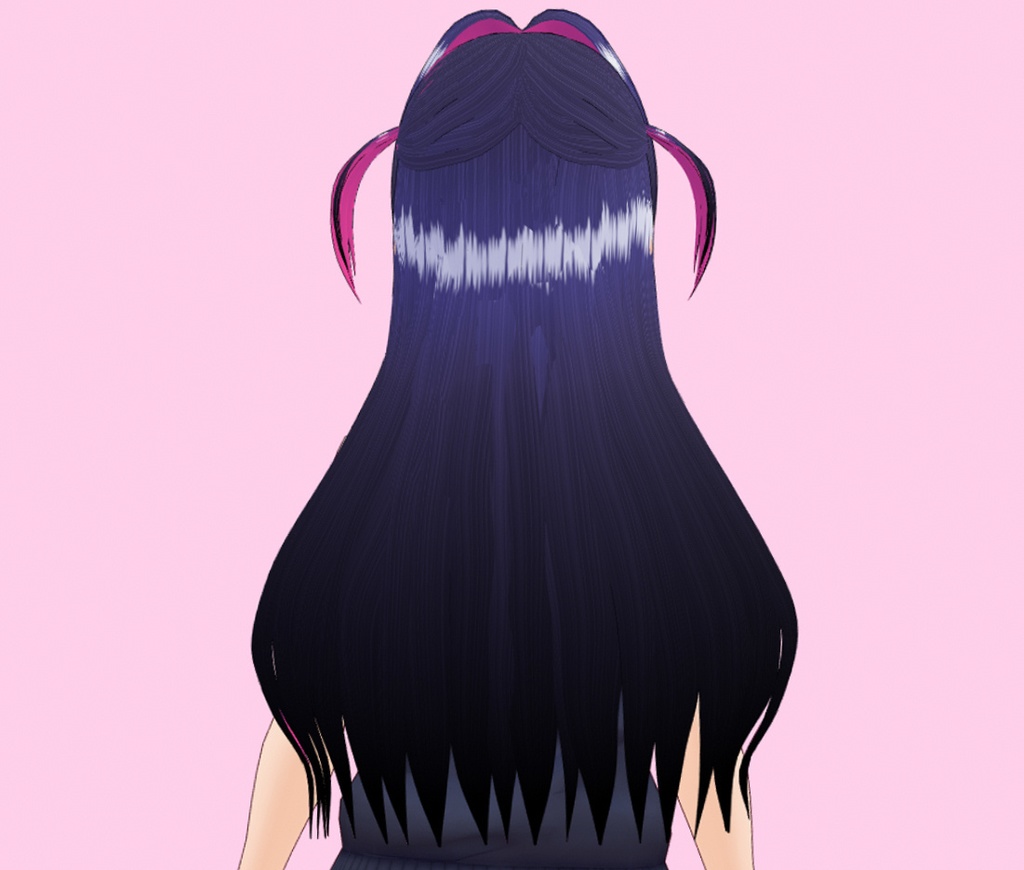 VRoid Hair Preset / ヘア セット Black Pink【女性】