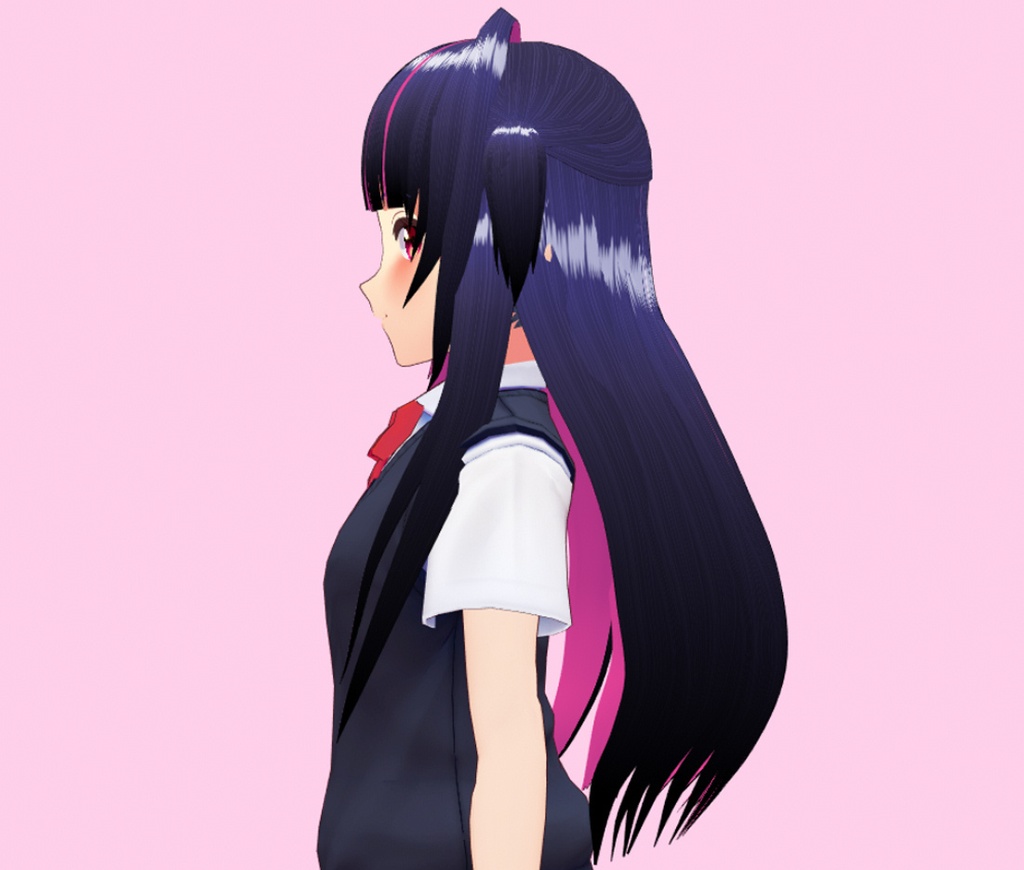 VRoid Hair Preset / ヘア セット Black Pink【女性】