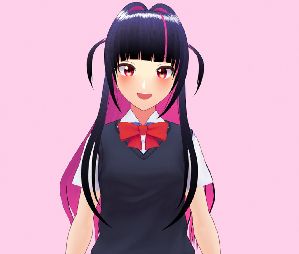 VRoid Hair Preset / ヘア セット Black Pink【女性】