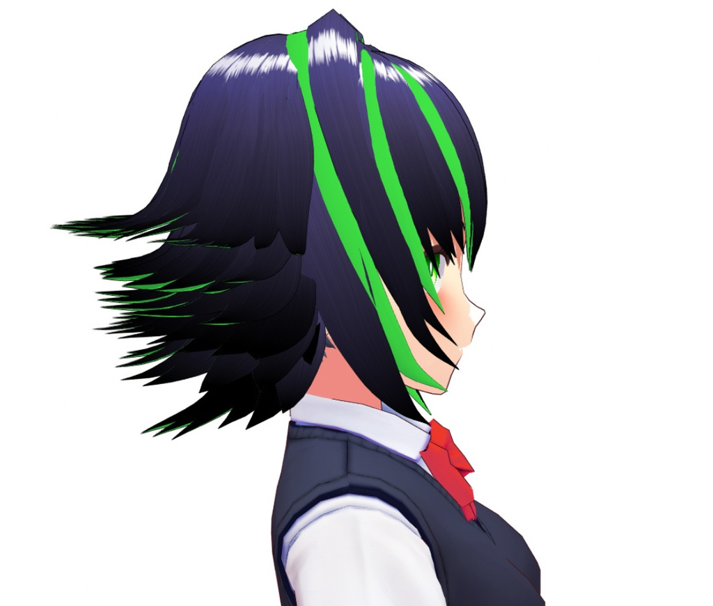 VRoid Hair Preset / ヘア セット Black Green【女性】