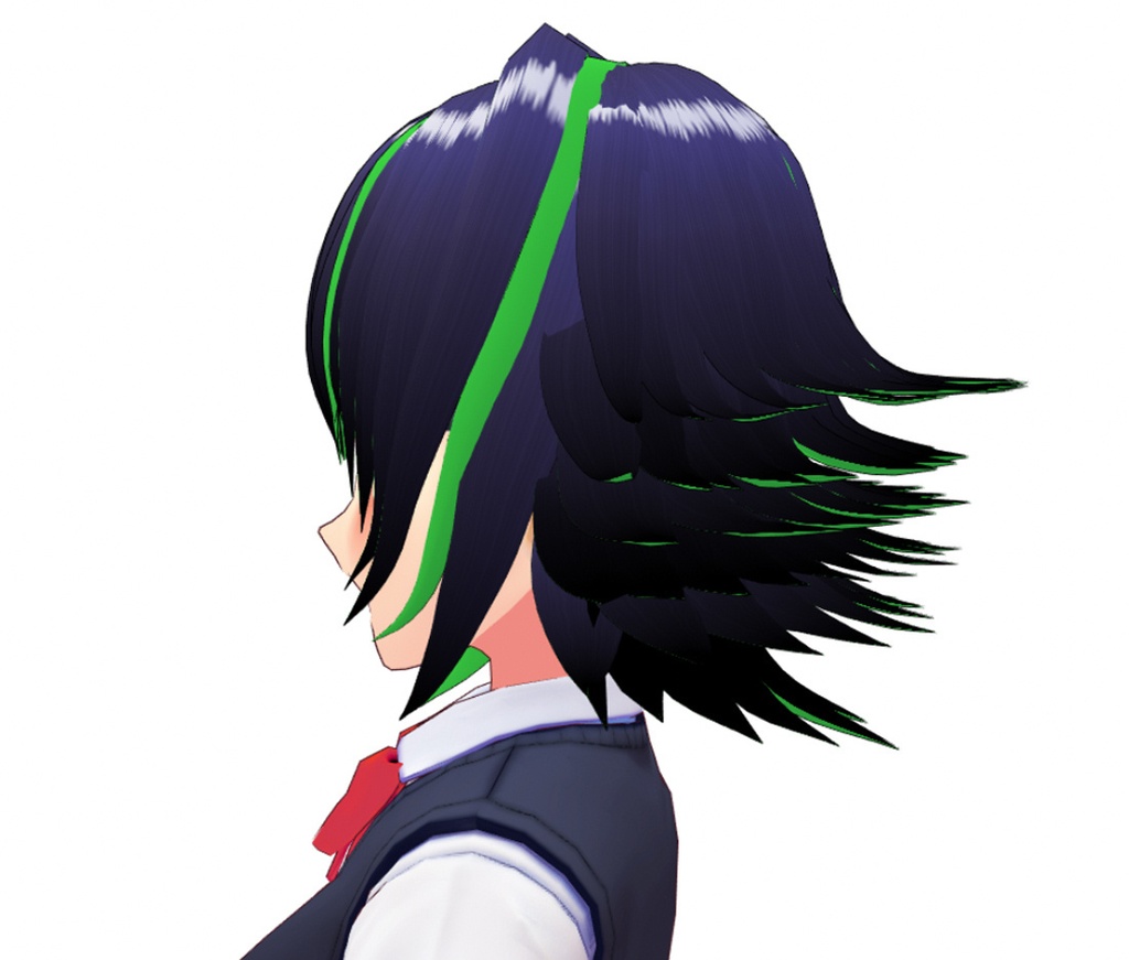 VRoid Hair Preset / ヘア セット Black Green【女性】