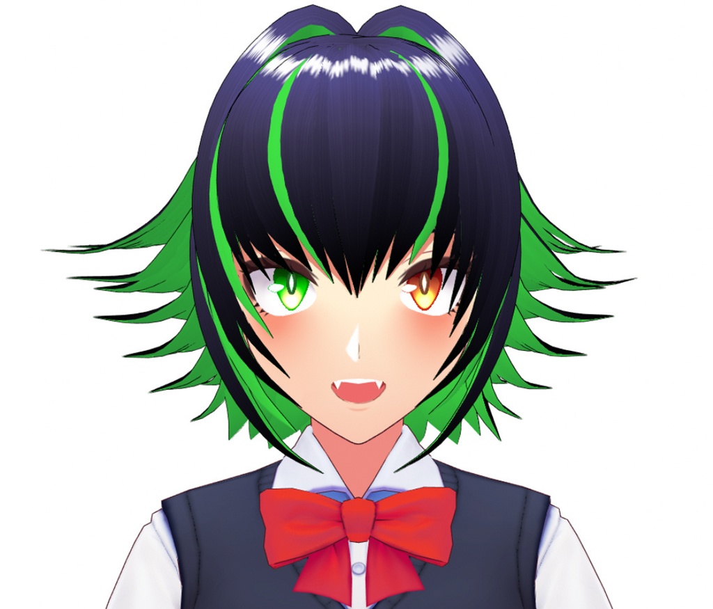 VRoid Hair Preset / ヘア セット Black Green【女性】