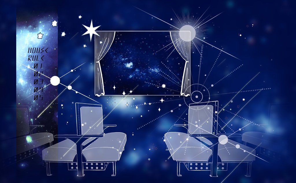 【投げるだけの部屋zip】流れ星と銀河のお部屋【apng】