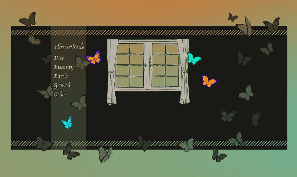 【投げるだけZIP】動く蝶々とソファのお部屋【開く窓apng】