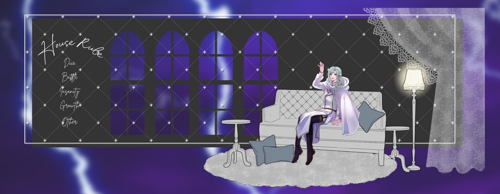 【投げるだけZIP】雷とルームライトのお部屋【webp】【apng】