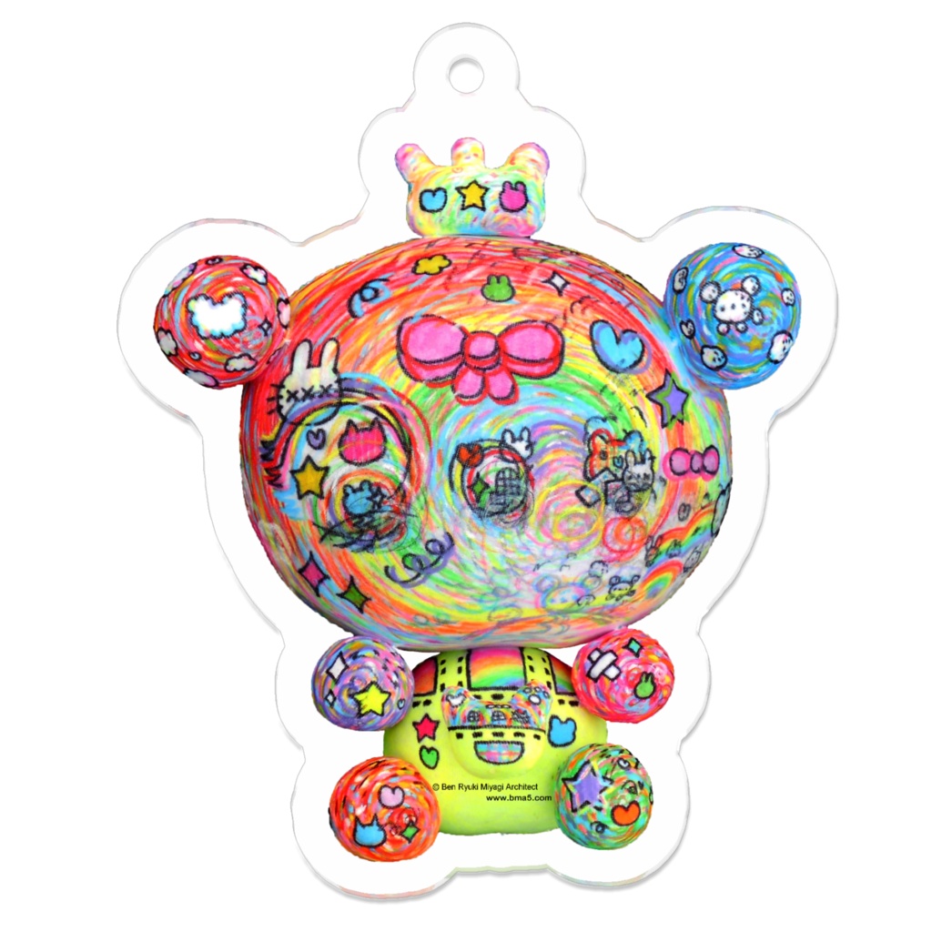 RainbowBeary2AcrylicKeyHolder