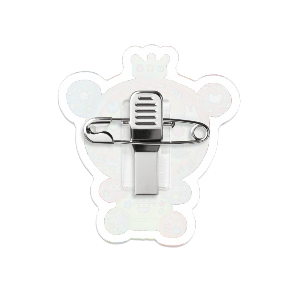 RainbowBeary2AcrylicBadge