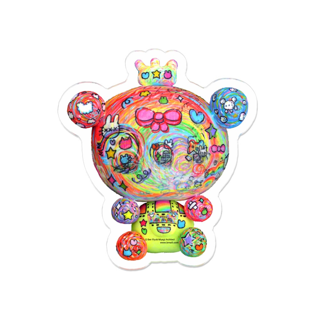 RainbowBeary2AcrylicBadge