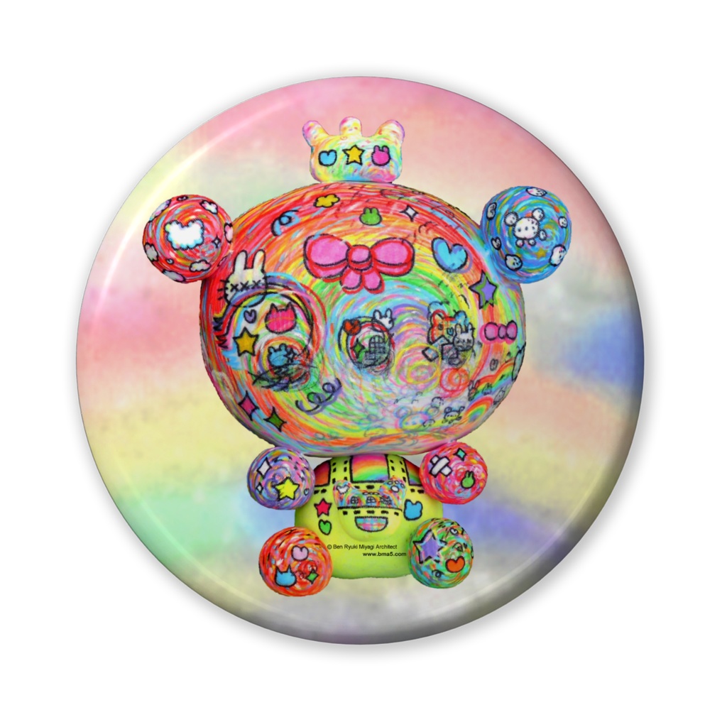 RainbowBeary2ValueBadge56mm