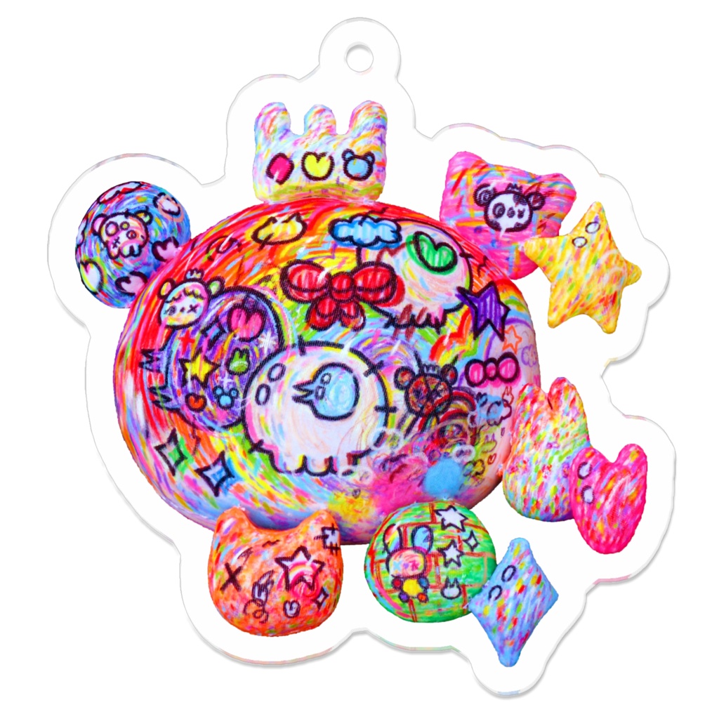 BearyPanda2AcrylicKeyholder50x50