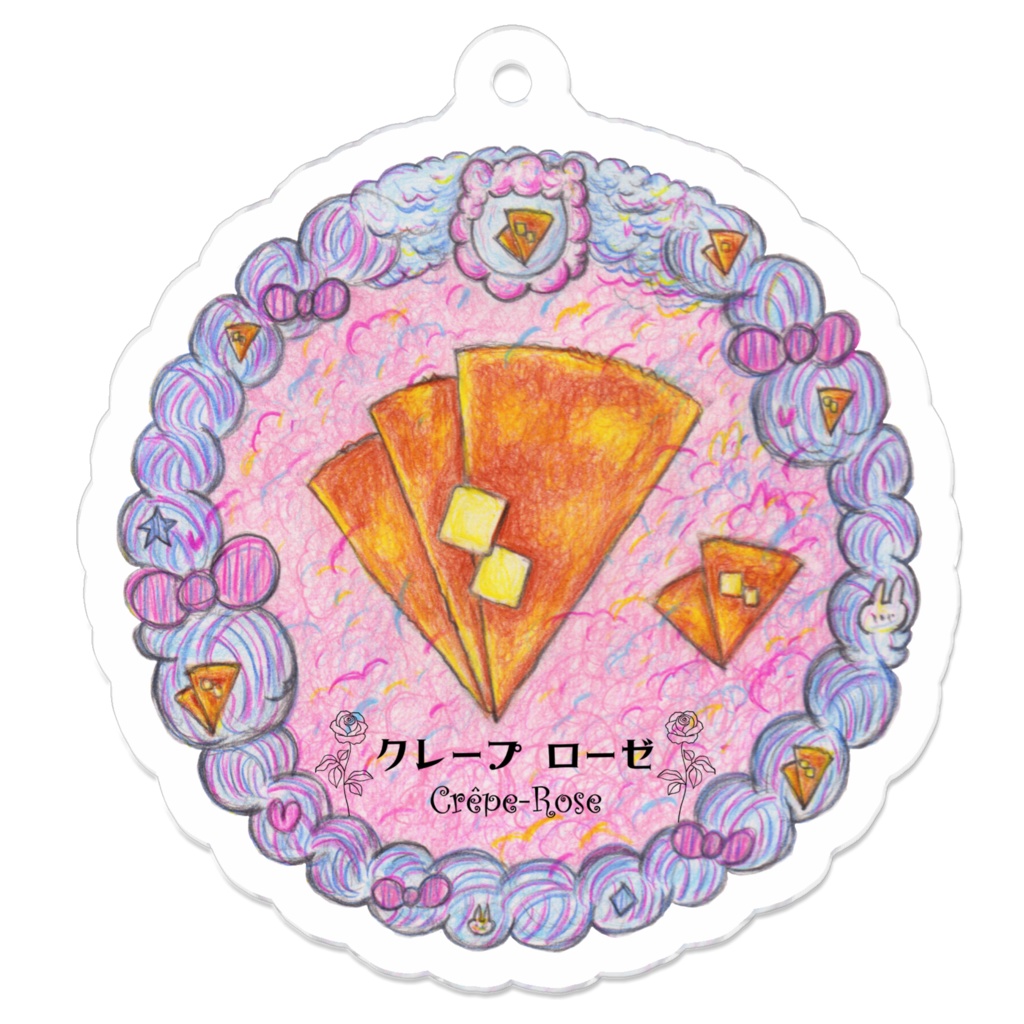 CrepeRoseAcrylicKeyholder50mm