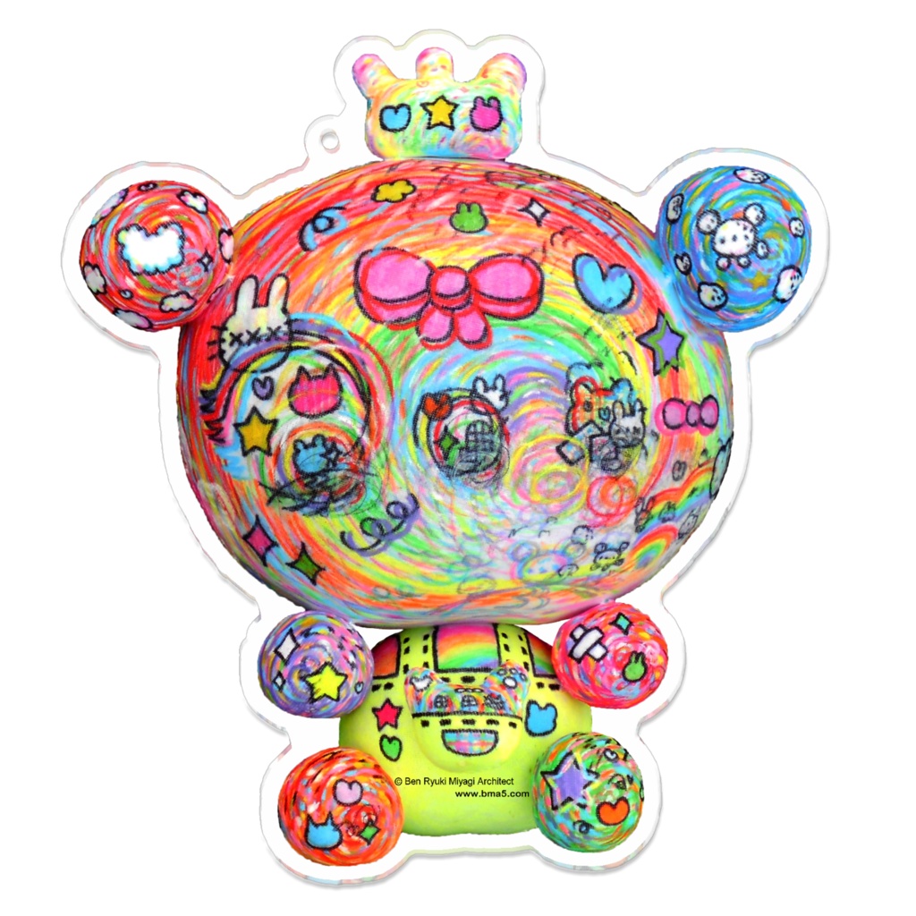 RainbowBeary2AcrylicKeyholder100mm