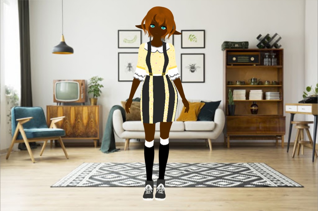 yellow dress full outfit (updated) 黄色いドレスフル衣装（更新）