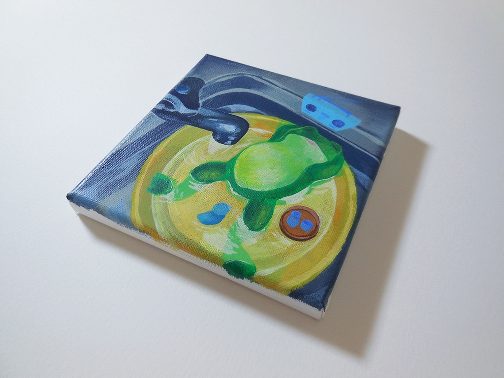 キャンバス原画「キッチン銭湯」